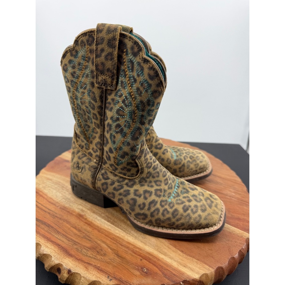 Ariat Kid's Primetime Faded Leopard Print Western Boot 10044422 girls 12